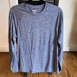 Rhone Reign Navy Long Sleeve Athletic Shirt - Med